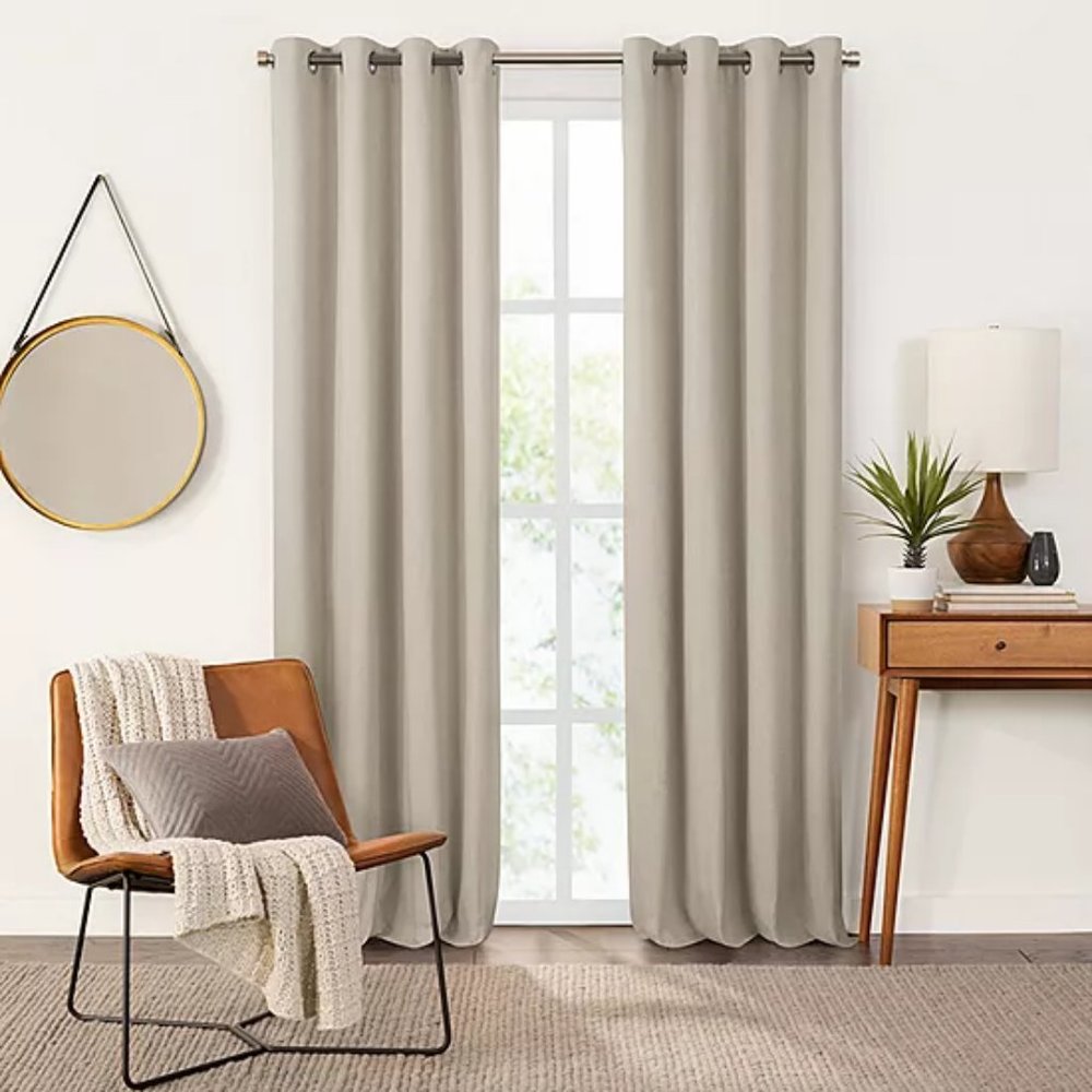 Fieldcrest Heritage Davina Solid Energy Saving 100% Blackout Top Single Curtain